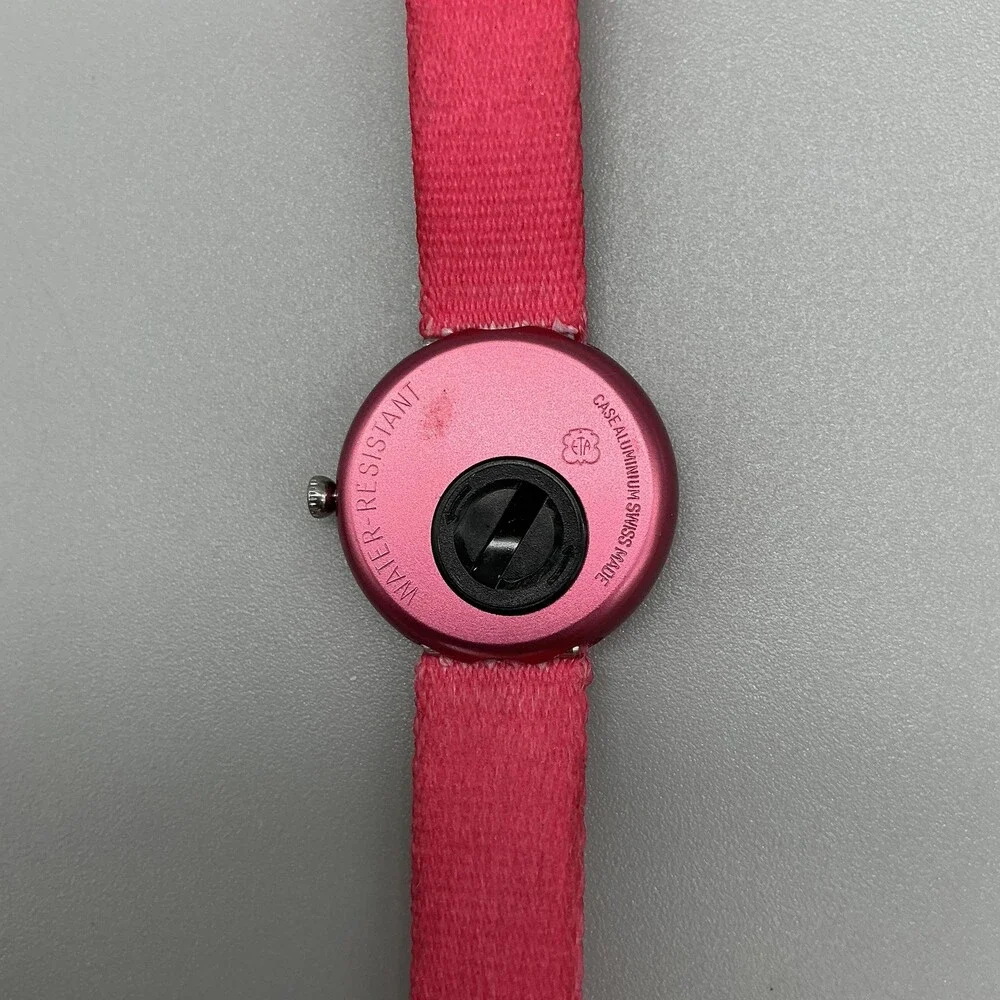 Flik Flak Girls Watch 29mm Pink Blue Dial Fairy Fabric Strap Swiss New Battery